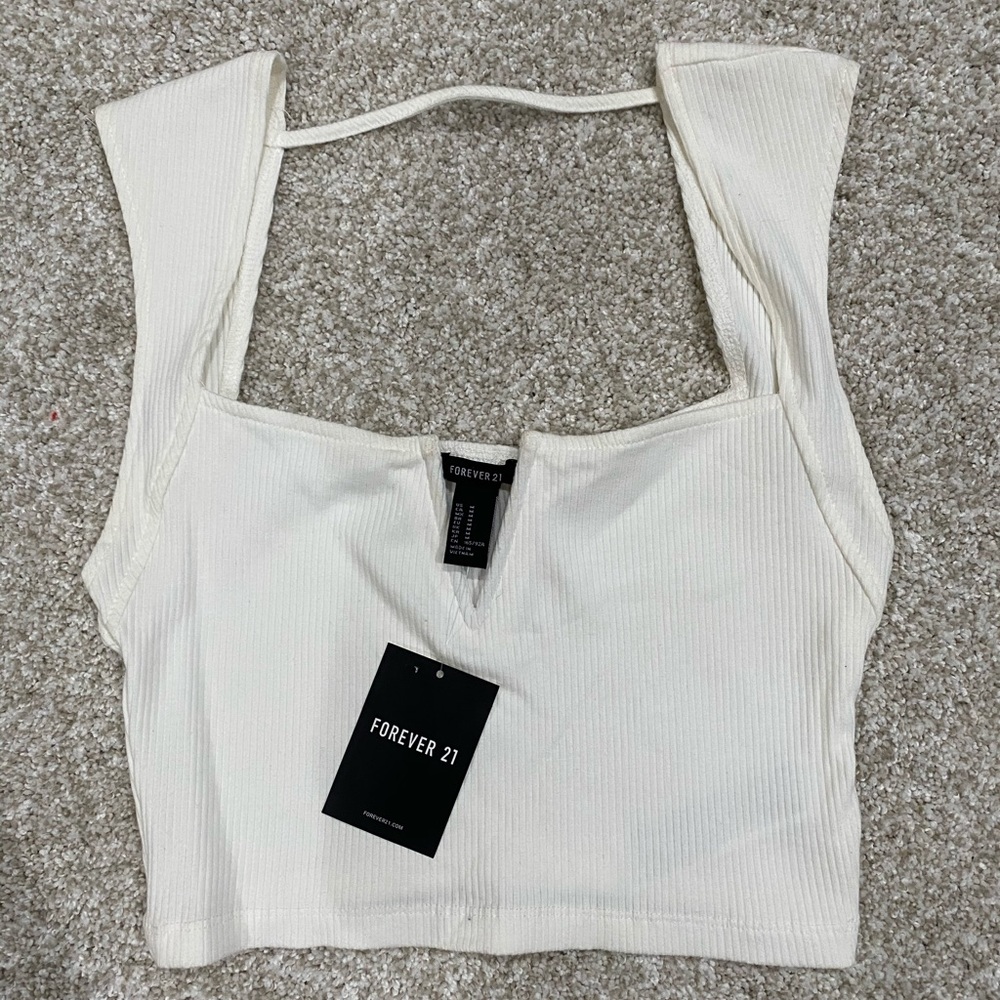 White Crop Sleeveless Tank (Medium) NEW